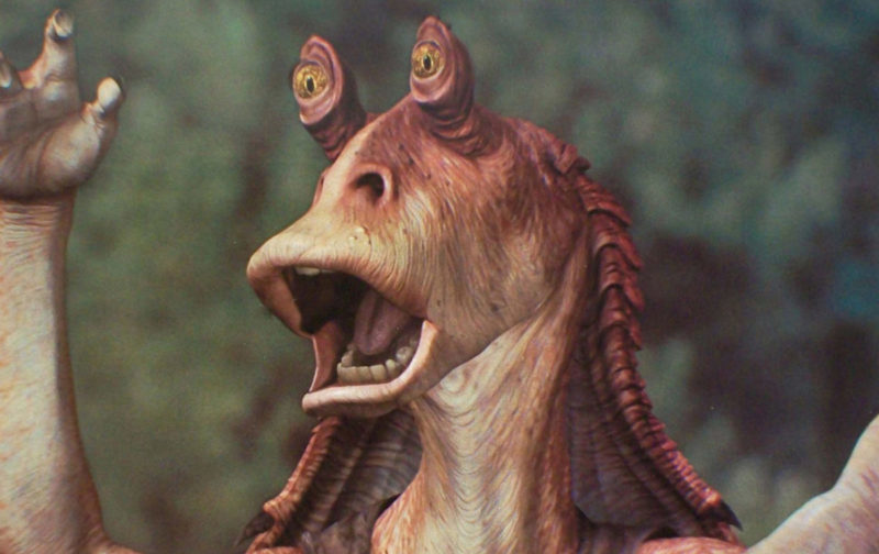 A photograph of much beloved Jar Jar Binks